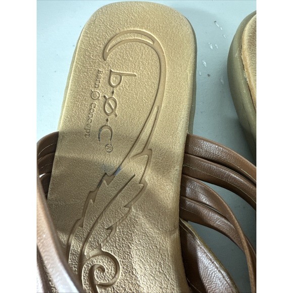 BOC Womens Brown Lightweight Alisha Round Toe Wedge Slip On Sandals Shoes Sz 9M - Picture 3 of 10